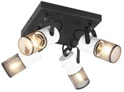 Czarno-biała lampa punktowa ø 9 cm Tosh – Trio