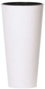 Doniczka TUBUS SLIM z wkładem 40 cm, biały matowy, 40 cm