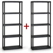 ArtPlast Regał plastikowy TEMPO 1+1 GRATIS, 1740x700x300 mm, 5 półek