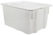 Mobil Plastic Skrzynka biała sztaplowalno-gniazdowa, 550 x 430 x 310 mm