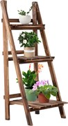 Stojak na kwiaty regał 3 półki drewno outsunny