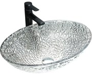 Mexen Goa szklana umywalka nablatowa 50 x 36 cm, transparent - 24085000