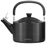 Czarny czajnik z gwizdkiem Vialli Design Diamante, 1,5 l