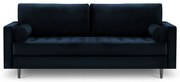 Niebieska aksamitna sofa Milo Casa Santo, 219 cm