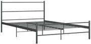Szare metalowe łózko dwuosobowe 140x200 cm C0-F55