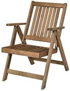 Drewniane ogrodowe krzesło rozkładane z podłokietnikami E6-A54