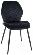 Krzesło tapicerowane MIKE VELVET czarne SIGNAL