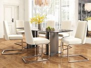 Zestaw 6 krzeseł typu cantilever z weluru - oparcie w wzór rombu - metalowa podstawa w kolorze srebrnym - beżowe