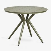Okrągły Stół Ogrodowy Z Aluminium Valerie Intensywny Verde Olive & Ø100 Cm - Sklum