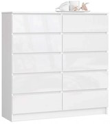 Biała komoda w połysku z szufladami T8-W93