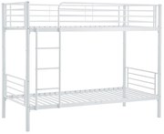 Białe metalowe łózko piętrowe 90x200 G1-W12