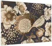 Obraz złotych kwiatów na ciemnym tle (70x50 cm)