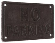 Ozdoba ścienna z litego metalu „NO PARKING”czarna, 11 x 18 cm