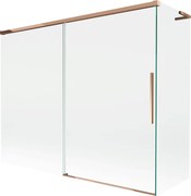 Mexen Rox L parawan nawannowy 2-skrzydłowy rozsuwany 190 + 80 x 150 cm, transparent, różowe złoto - 8C9L-190-080-60-00