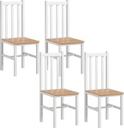 HOMCOM Zestaw 4 krzeseł kuchennych, krzesła do jadalni, drewno lite, nowoczesny design, 38,5 cm x 47,5 cm x 99 cm, naturalne