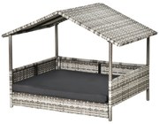 PawHut Domek dla psa szary odporny na warunki pogodowe z zdejmowanym poszyciem | Aosom PL