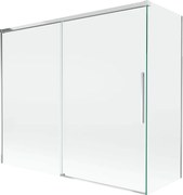 Mexen Rox parawan nawannowy 2-skrzydłowy rozsuwany 180 + 80 x 150 cm, transparent, chrom - 8C9-180-080-01-00