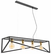 Lampa wisząca ELUVIES czarna/złota ELTAP
