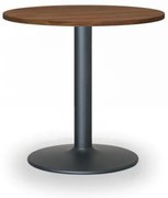 Stolik konferencyjny ZEUS II, średnica 60 cm, czarna podstawa, orzech