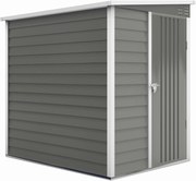 Outsunny Metalowy Schowek Ogrodowy, Stal Ocynkowana, Zamknięcie, Prosta Montaż, 142 x 184 x 165/181 cm, Szary
