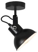 Industrialna lampa ścienna i sufitowa czarna, regulowana - Guida