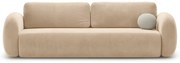 Beżowa aksamitna rozkładana/ze schowkiem sofa 262 cm Tonale – Cosmopolitan Design