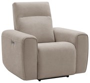 Fotel z elektryczną funkcją relax i beżową tapicerką - LORGITA