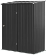 Outsunny Szopa ogrodowa zamykana na klucz Metalowa schowek na narzędzia Czarna 1615x945x196cm | Aosom PL