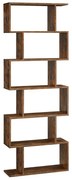 Vasagle Regał/półka na książki PRESTON, 70x24x190,5cm, rustykalny brąz