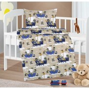 Bellatex Dziecięca pościel bawełniana do łóżeczka Agáta Marynarz niebieski, 90 x 135 cm, 45 x 60 cm