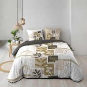 Biało-brązowa bawełniana pościel dwuosobowa 240x220 cm Utopia – douceur d'intérieur