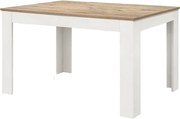 Drewniany stół, dębowe wykończenie, wysuwana biała podstawa 140×90-220×90cm - LIPARI