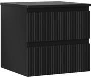 Mexen Rivel szafka łazienkowa podumywalkowa 50 cm z blatem, 2 szuflady, ryflowana , czarna mat - 91A20-05047-2-BFFC71