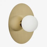 Anine Kinkiet Ścienny Z Żelaza I Szkła Złoto & Ø30 Cm - Sklum