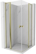 Mexen Mist L Duo kabina prysznicowa uchylna 90 x 90 cm, transparent, złota - 8A4L-090-090-50-00