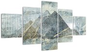 Obraz - Piramidy w niebieskim filtrze (125x70 cm)