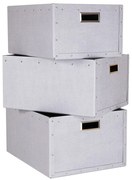 Jasnoszare kartonowe pojemniki zestaw 3 szt. Ture – Bigso Box of Sweden