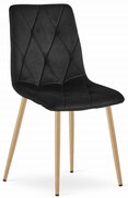 Czarne krzesło do kuchni LIBRA aksamitne