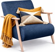 Granatowy fotel wypoczynkowy z podłokietnikami A7-R00