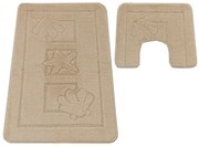 Zestaw beżowych dywaników łazienkowych N1-P90