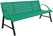 Zielona drewniana ławka z oparciem 180 cm H3-K49