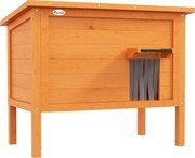 PawHut Domek dla kota, drewniany, izolowany, zasłona, pomarańczowy, 60x60x81,5cm | Aosom PL