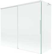 Mexen Rox L parawan nawannowy 2-skrzydłowy rozsuwany 180 + 80 x 150 cm, transparent, biały - 8C9L-180-080-20-00