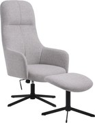 Jasnoszary obrotowy fotel wypoczynkowy Manning – Unique Furniture