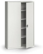 Szafa metalowa, 1950 x 1200 x 400 mm, 4 półki, szara/szara