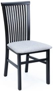 Drewniane krzesło tapicerowane do stołu czarny + szary N7-E64