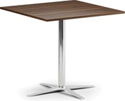 Stolik kawowy AURA, 60x60 cm, chrom podstawa, orzech