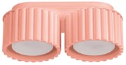 Plafon dwupunktowy AURA 2 brzoskwiniowy GX53 ryflowany SOLLUX  LIGHTING