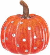Świecznik Dynia z otworami pomarańczowy, ceramika, śr. 14 cm