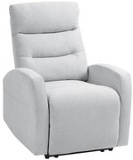 HOMCOM Regulowany fotel relaksacyjny z podnóżkiem, Nowoczesny fotel tapicerowany, Jasnoszary